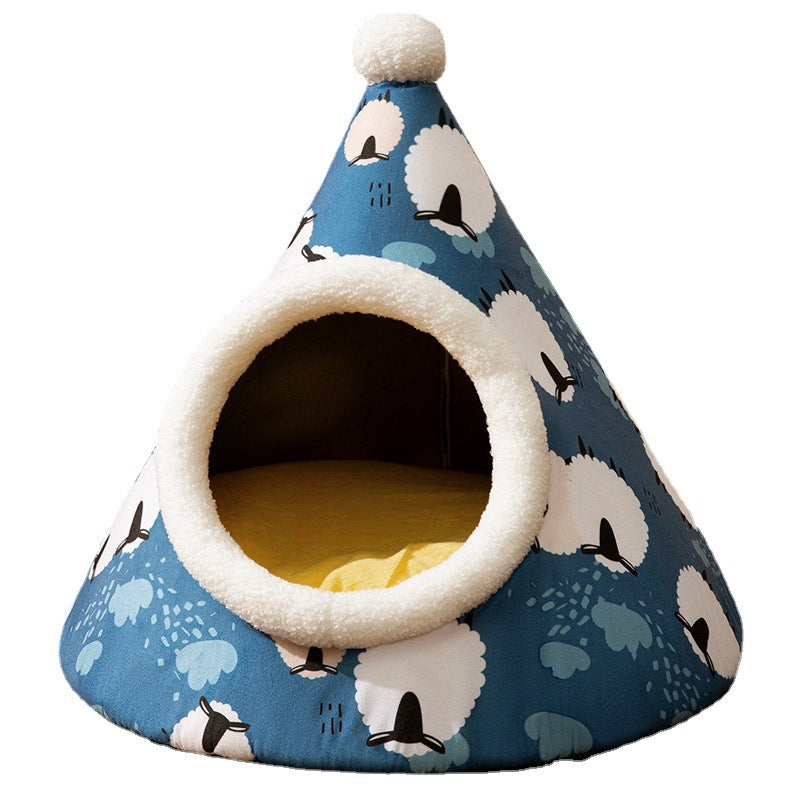 Enclosed house tent for cats and small dogs