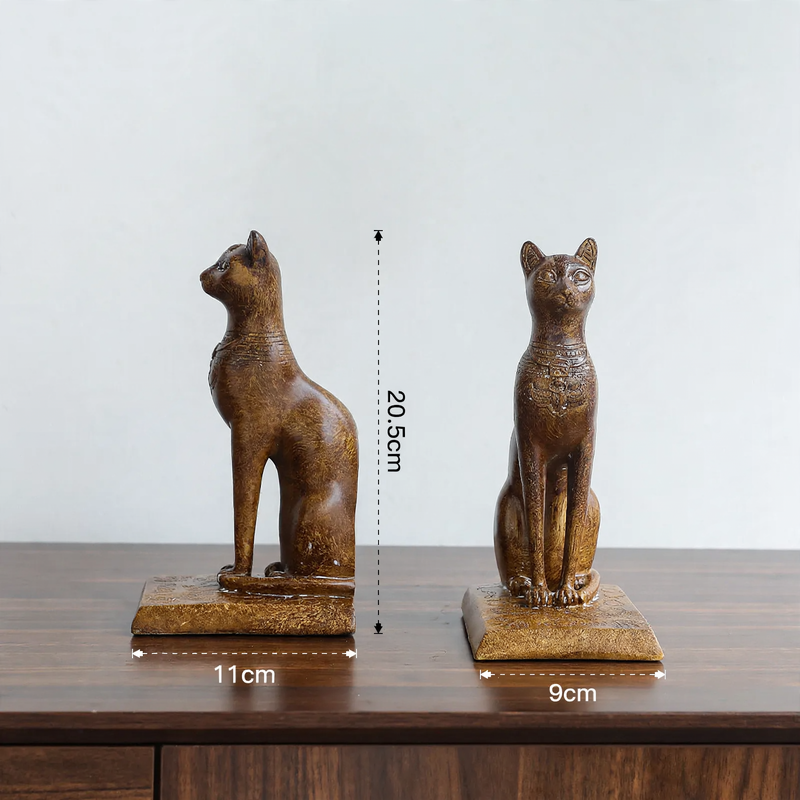 Egyptian cat figurine, resin