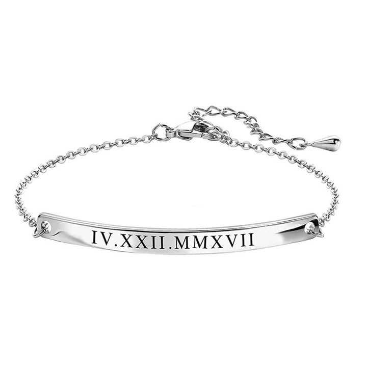 Stainless steel bracelet with geometric design