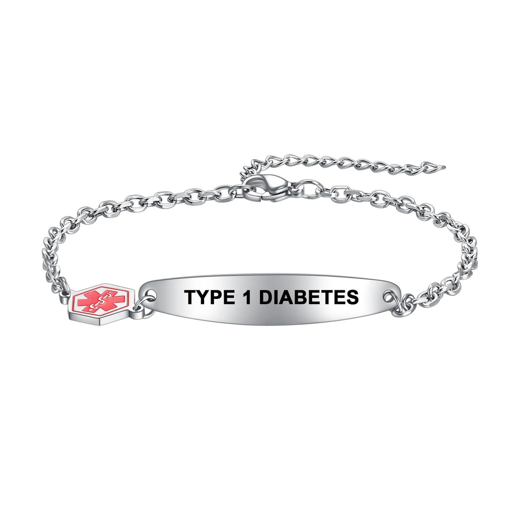 Stainless steel bracelet with geometric design