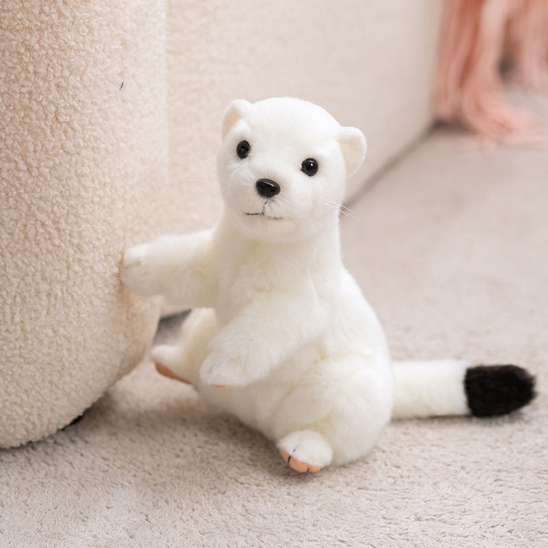 Stuffed Animal Weasel, white