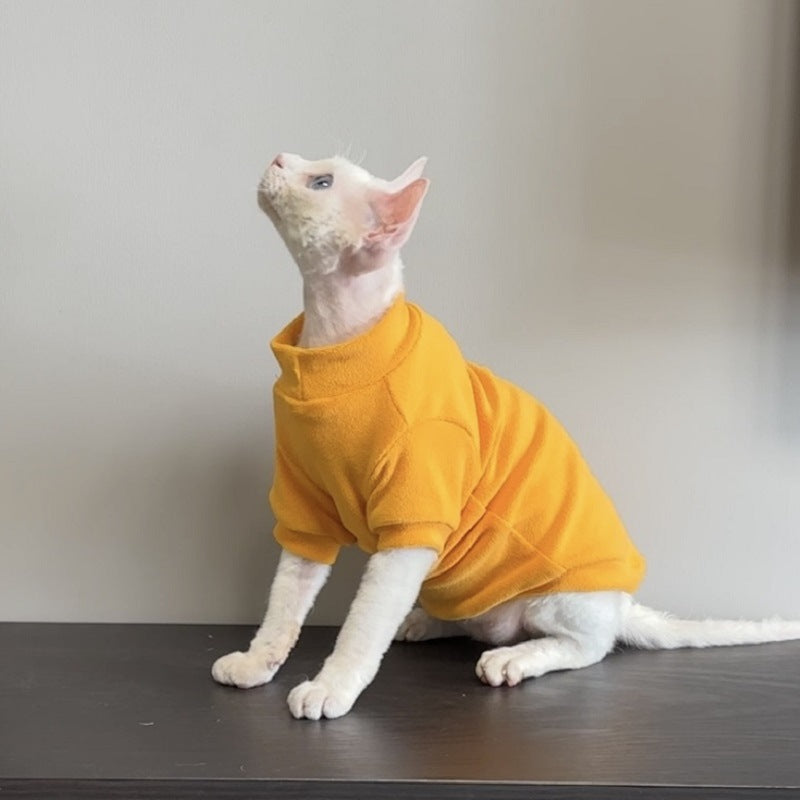 Dog coat made of sweatshirt fabric with pockets