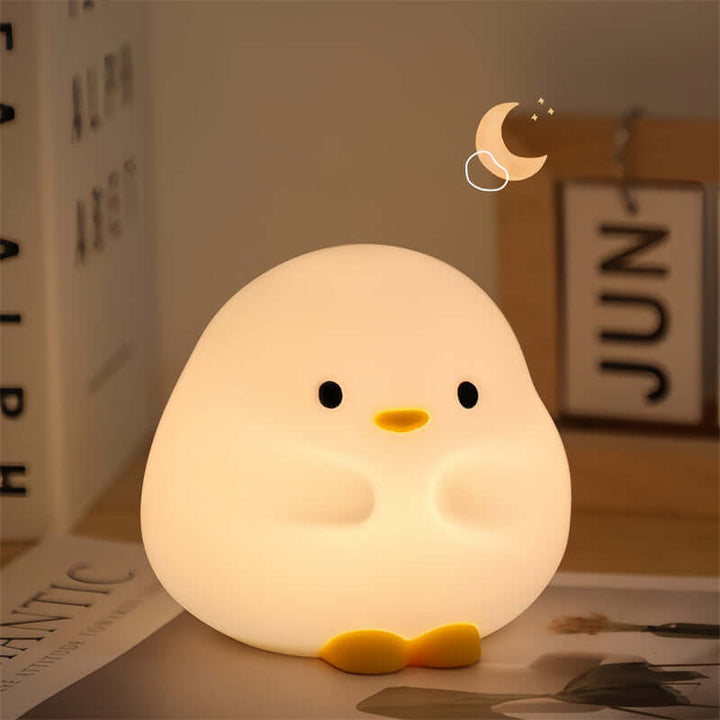 Cute Duck LED Night Lamp Cartoon Silicone USB Rechargeable Sleeping Light Touch Sensor Timing Bedroom Bedside Lamp For Kid Gift Home Decor | Kalsten