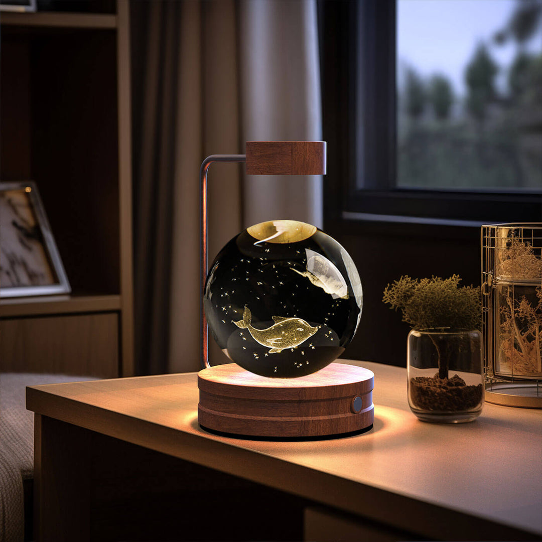 Crystal Ball Cosmic Dinosaur Indoor Night Light USB Power Warm Bedside Light Birthday Gift Night Lamp | Kalsten