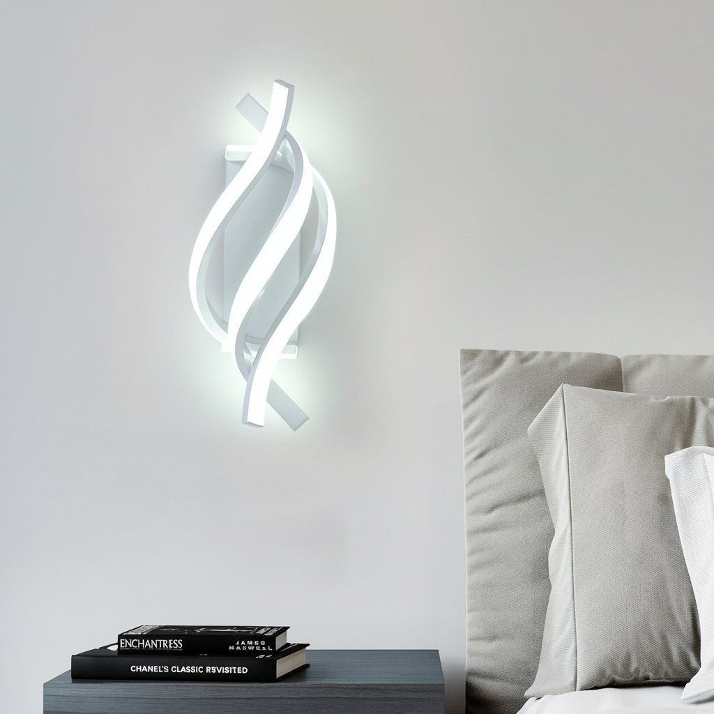 Spiral Wall Sconce Helix DNA Metal Acrylic 22W 33cm / 13in 3-Color Dimmable | Kalsten