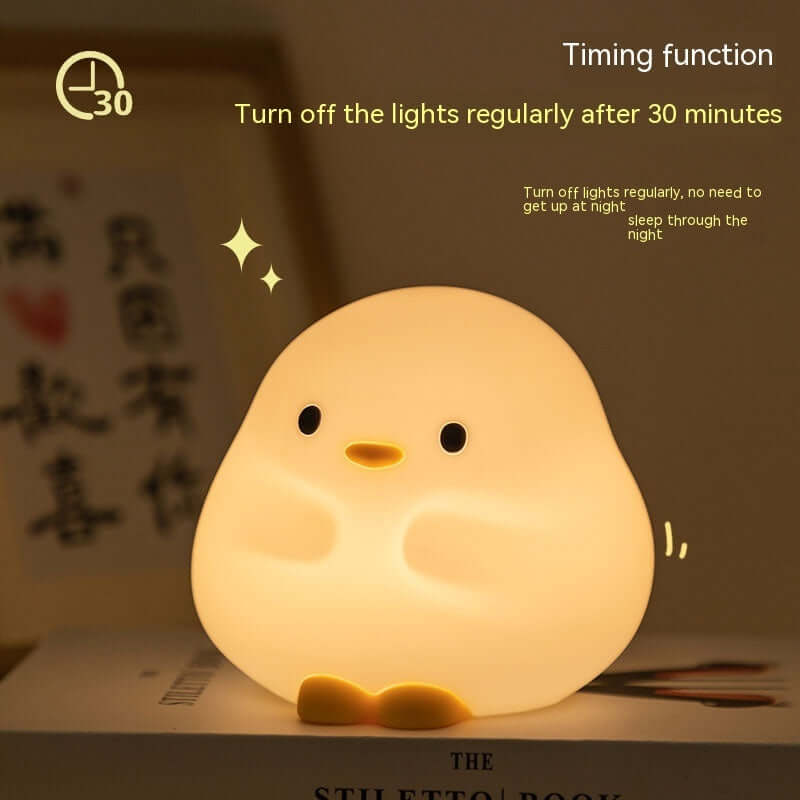 Cute Duck LED Night Lamp Cartoon Silicone USB Rechargeable Sleeping Light Touch Sensor Timing Bedroom Bedside Lamp For Kid Gift Home Decor | Kalsten