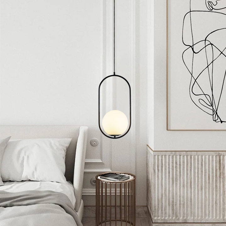 Pendant Light Brass Bent Glass 15W Adjustable Living Room Hallway Bedroom Modern Ceiling Lamp | Kalsten