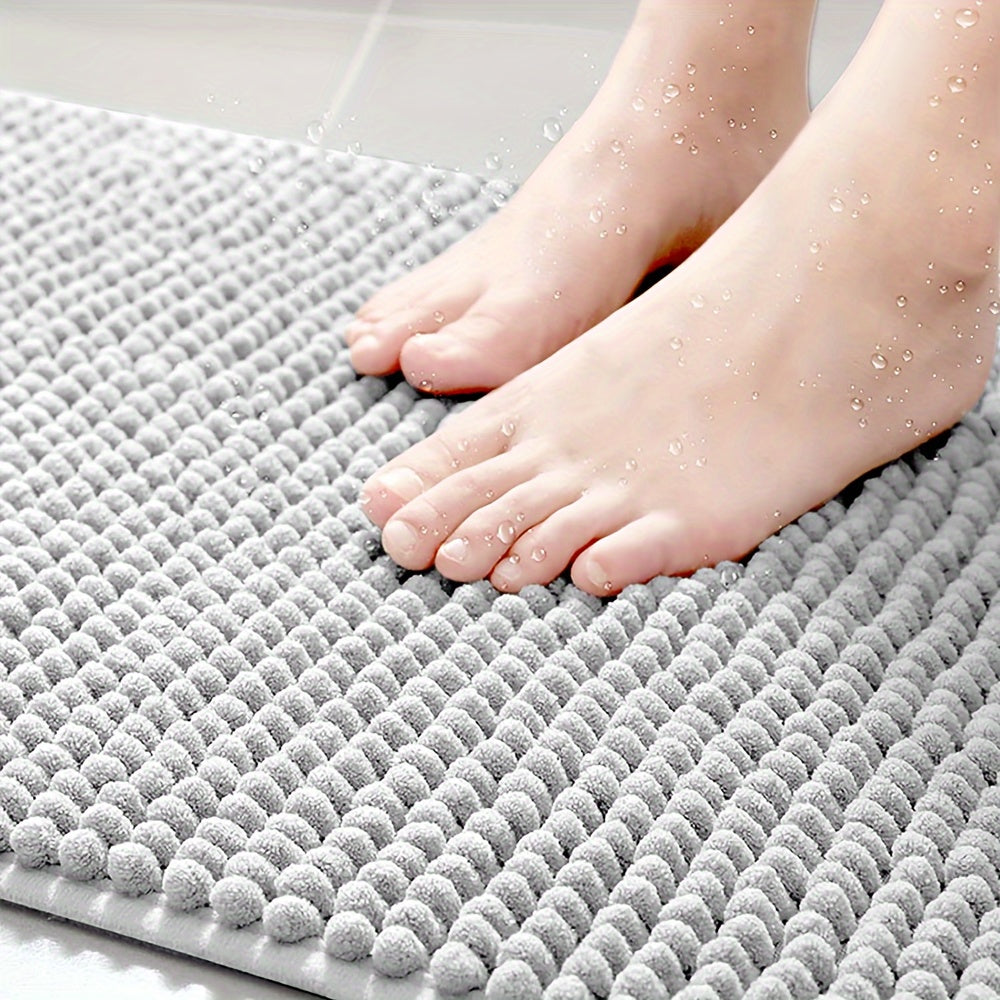 Round LuxeChen Bath Mat Ultra-Soft Chenille – Anti-Slip & Quick Dry | Kalsten