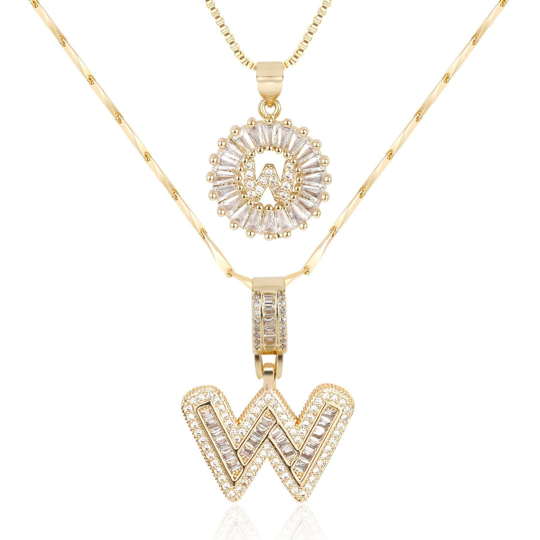 Kalsten | 2pc 14k Diamond Letter Initial Necklaces