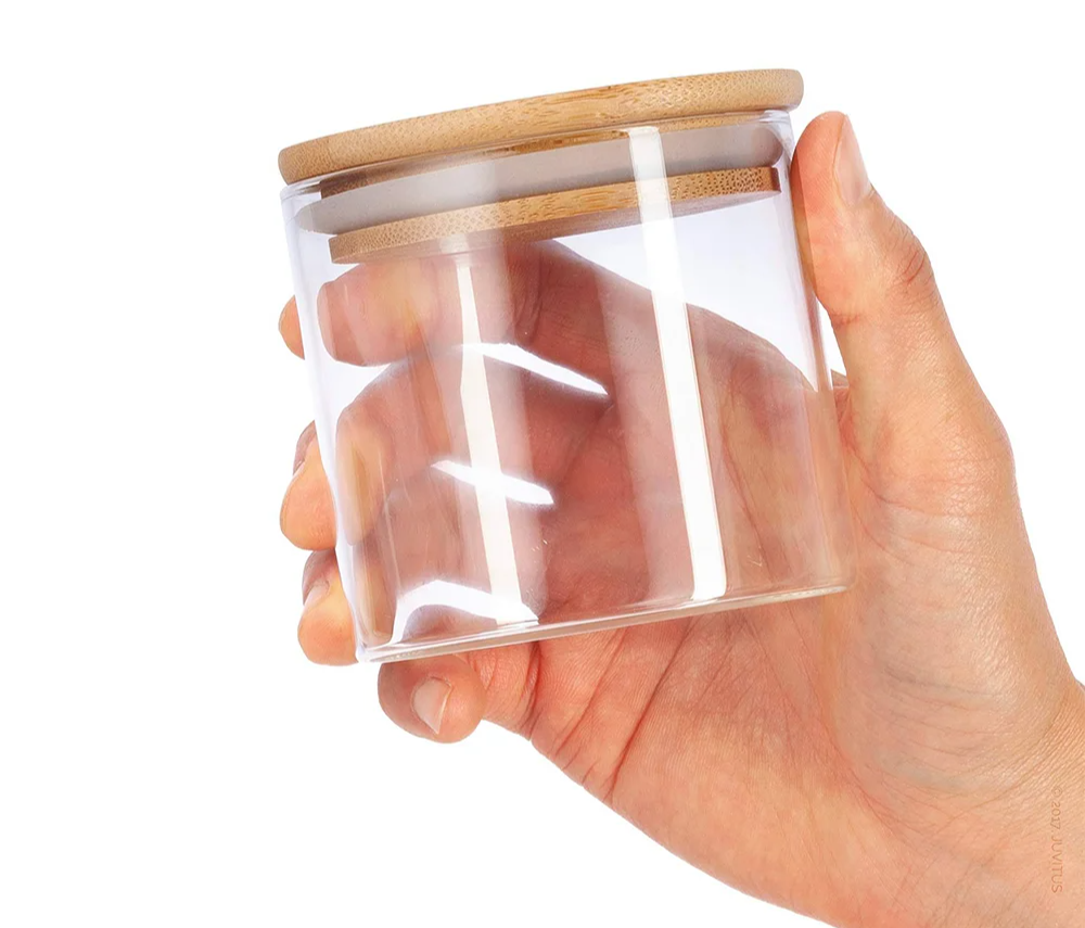PureVorrat Glass Container Set – Storage Jars with Wooden Lid | Airtight & Stylish | Modern Kitchen Storage | Kalsten