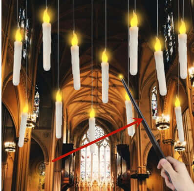 20 LED Floating Taper Candles With Candle Sticks and Magic Wand Remote Control for Home and Event Decoration | Kalsten