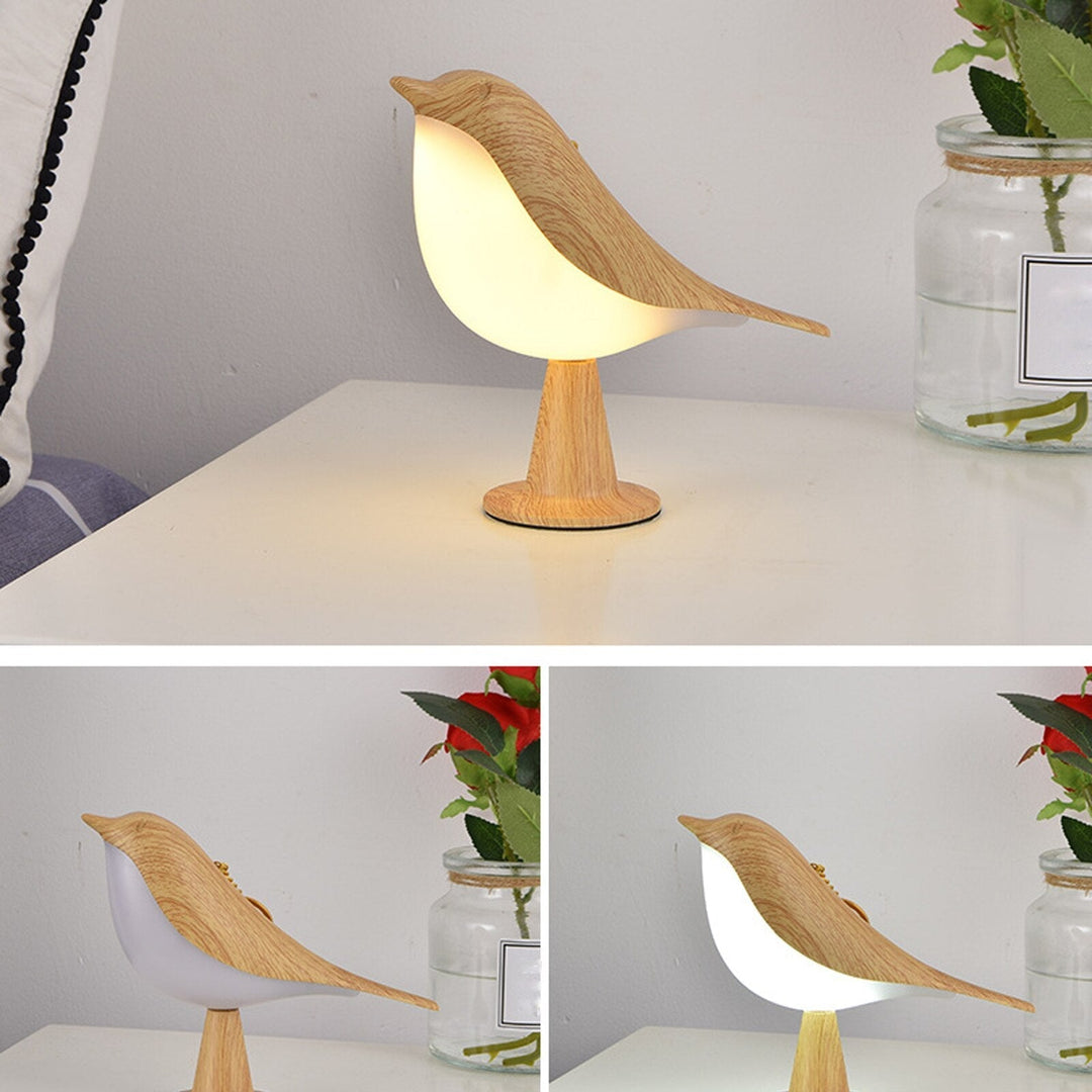 Bird Design Wooden Style Table Lamp Kalsten