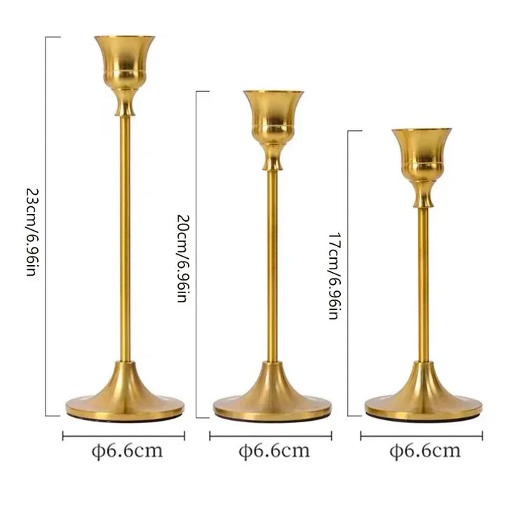 Gold Metal Candle Holders – Table Set Kalsten