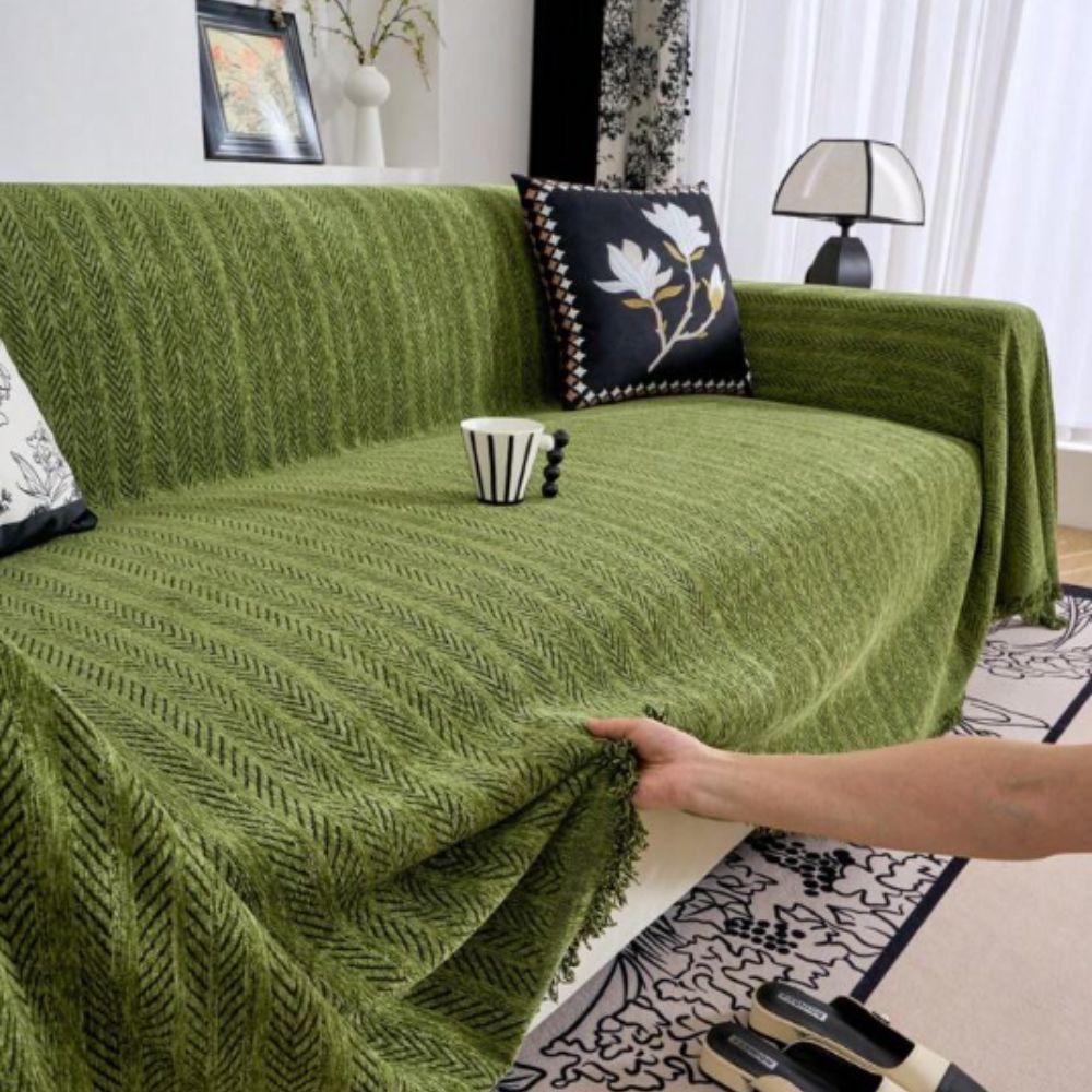 Herringbone Chenille Sofa Cover Kalsten