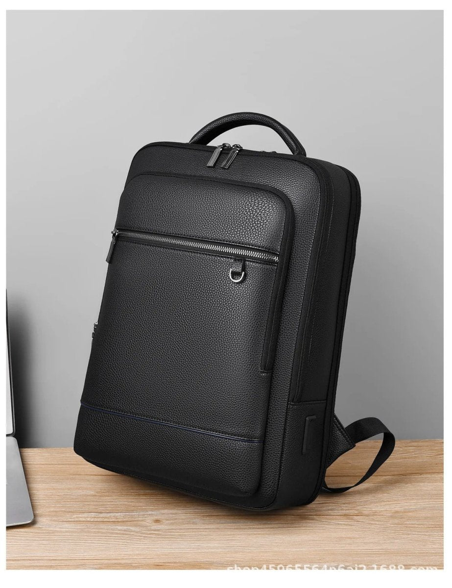 Kalsten | EXECUTREK – Elegant Leather Laptop Backpack with USB Port