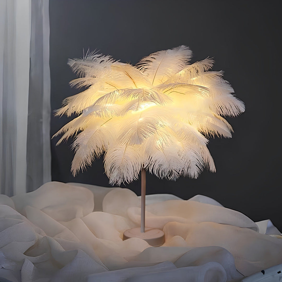 Feather Shade Modern Table Lamp | Kalsten