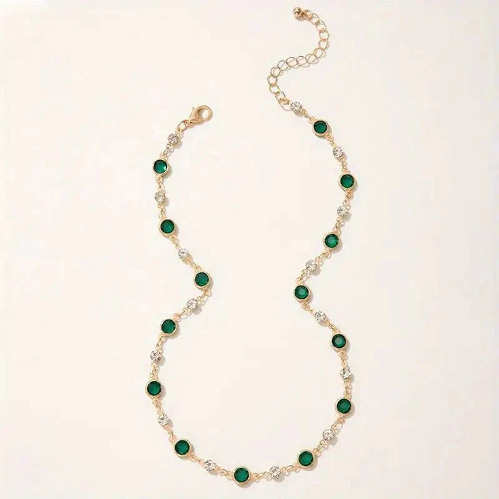 Kalsten | Emerald and Diamond Spaced Choker Necklace