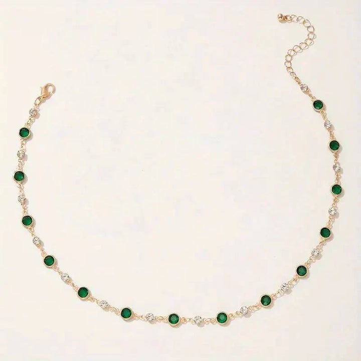 Kalsten | Emerald and Diamond Spaced Choker Necklace