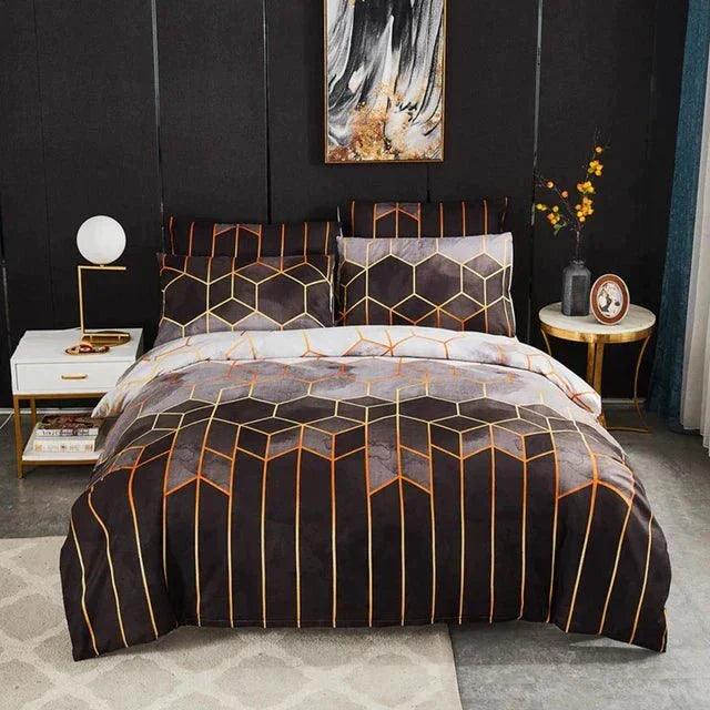 Geometric Luxury Duvet Cover – Breathable & Cooling Kalsten