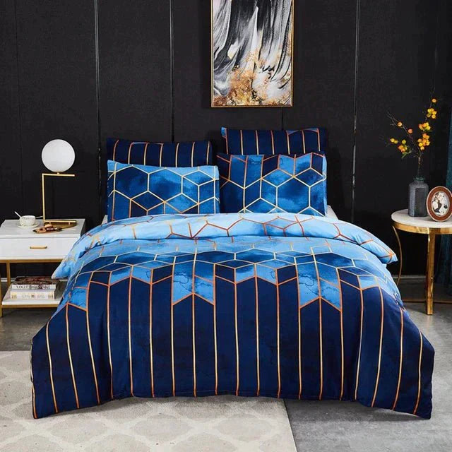Geometric Luxury Duvet Cover – Breathable & Cooling Kalsten