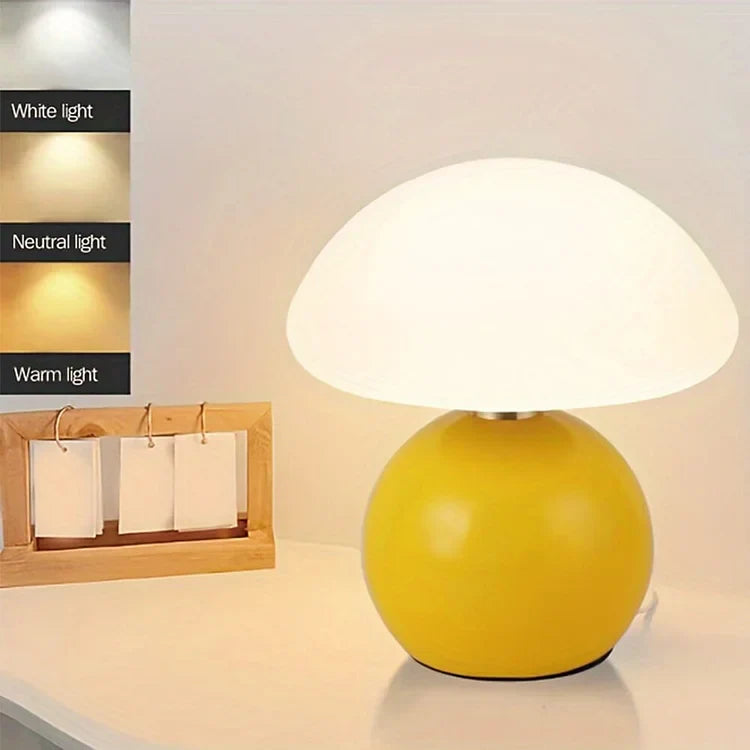 Mushroom Shaped Table Lamp – Elegant French Cream Lamp for a Cozy Bedroom | Kalsten