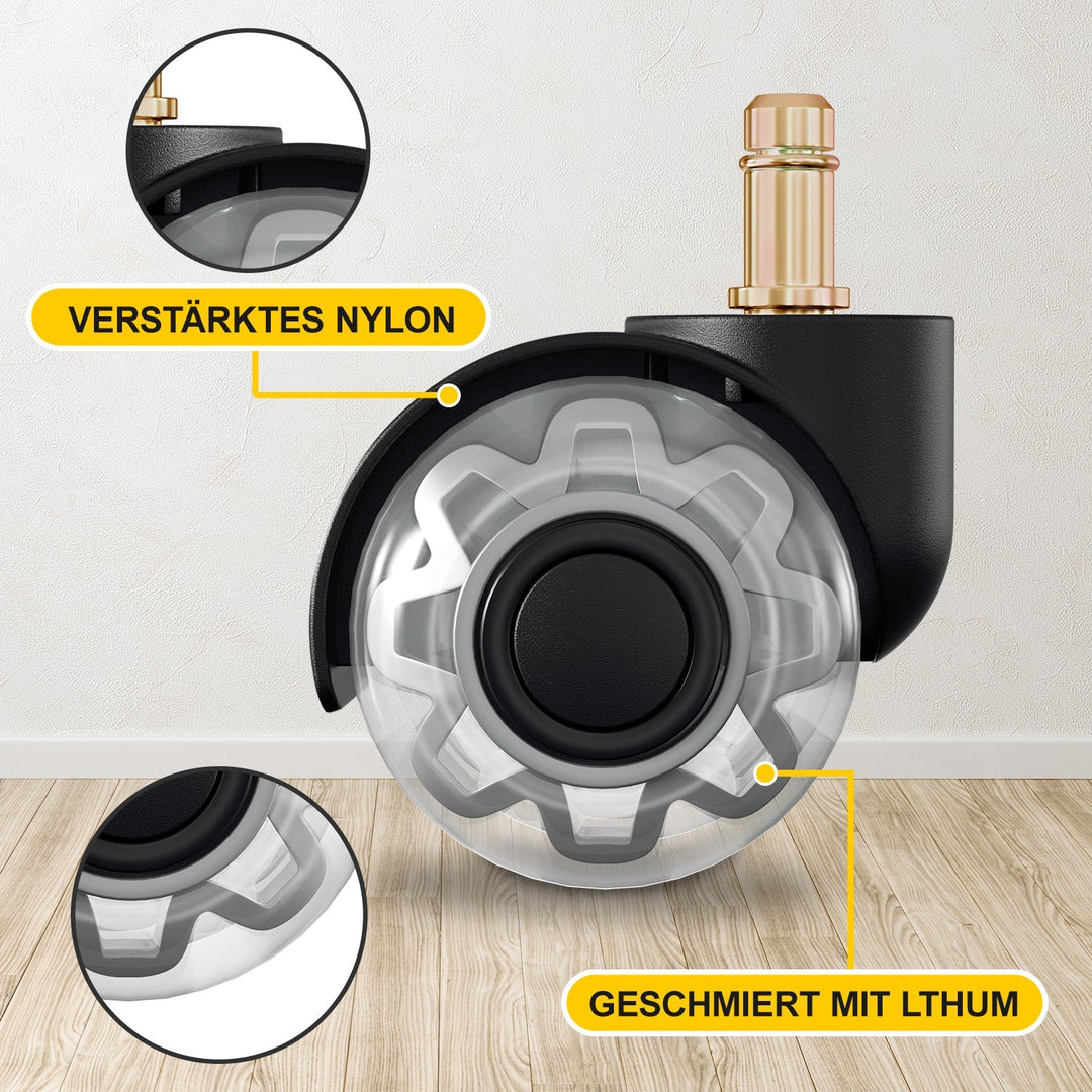 5 pieces office chair wheels swivel chair wheels 10mm x 22mm | Kalsten