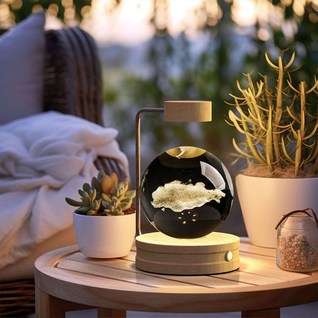 Crystal Ball Cosmic Dinosaur Indoor Night Light USB Power Warm Bedside Light Birthday Gift Night Lamp | Kalsten