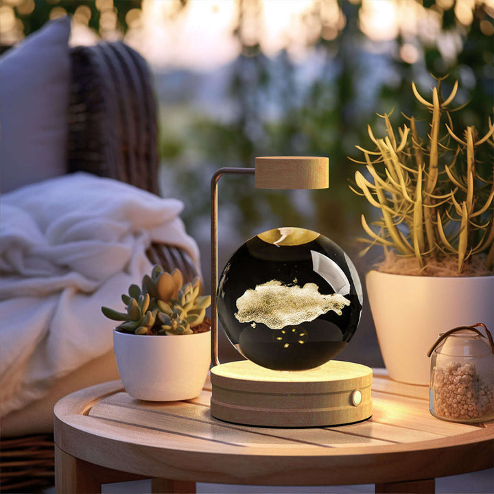 Crystal Ball Cosmic Dinosaur Indoor Night Light USB Power Warm Bedside Light Birthday Gift Night Lamp | Kalsten