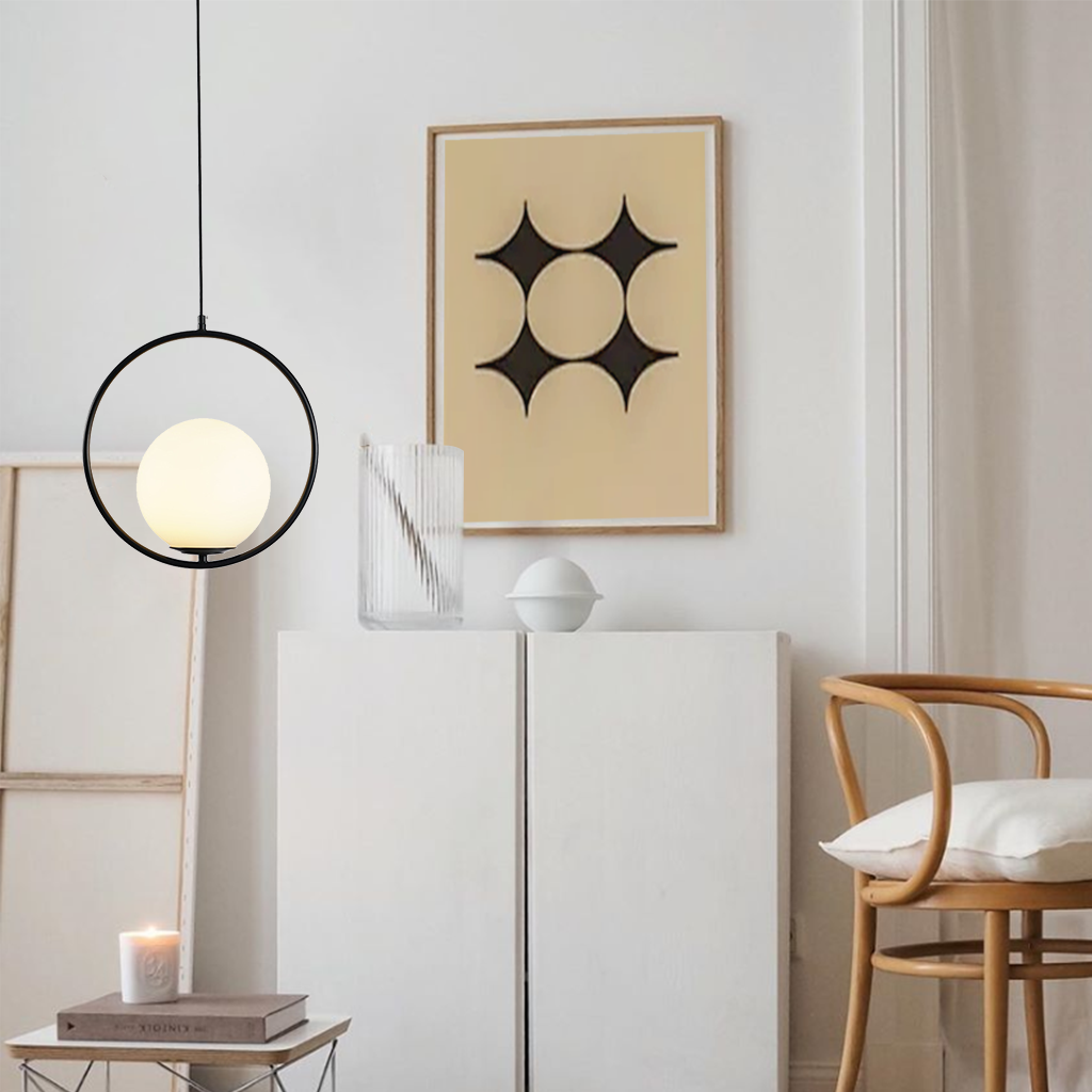 Pendant Light Brass Bent Glass 15W Adjustable Living Room Hallway Bedroom Modern Ceiling Lamp | Kalsten