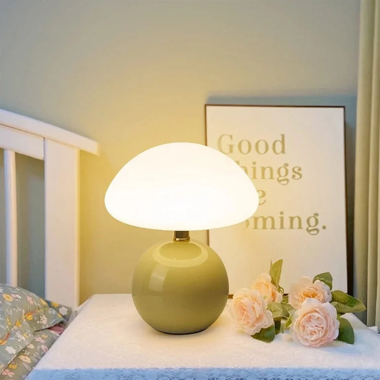 Mushroom Shaped Table Lamp – Elegant French Cream Lamp for a Cozy Bedroom | Kalsten