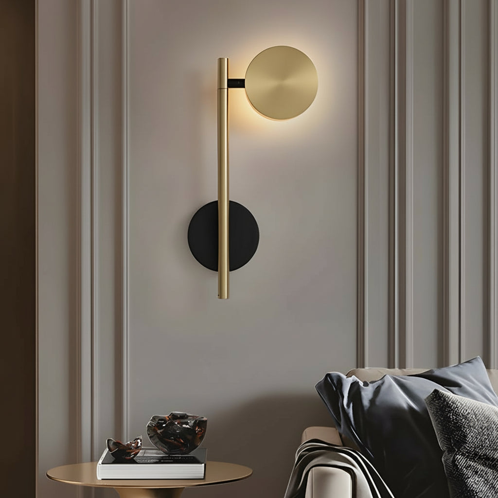 Modern Nordic Adjustable LED Wall Sconce – 350° Rotatable Aluminum Reading Light - 12W, Black & Gold | Kalsten