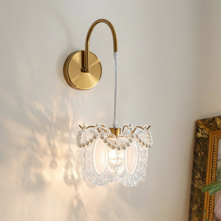 LED Wall Sconce Light – Nordic Glass Feather Leaf Art Deco (20x20cm / 7.9x7.9in) | Kalsten
