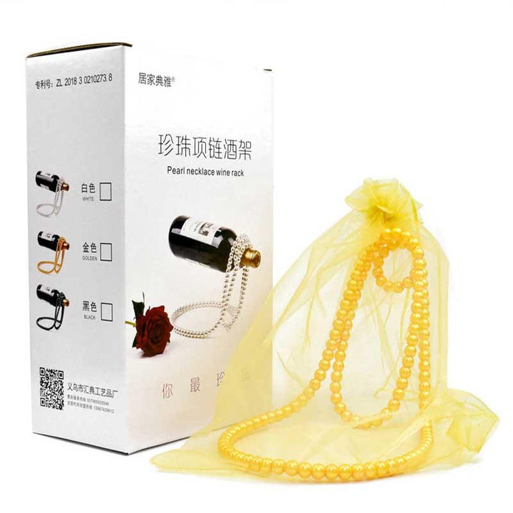 Kalsten | Elegant Pearl Bottle Holder - Hanging Wine Bottle Holder Rack