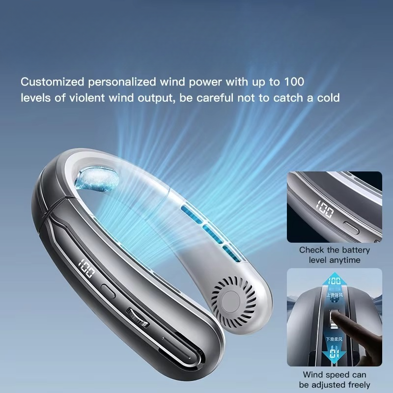Kalsten | Portable Neck Air Conditioner Cooling Fan Rechargeable Leafless Personal Wearable