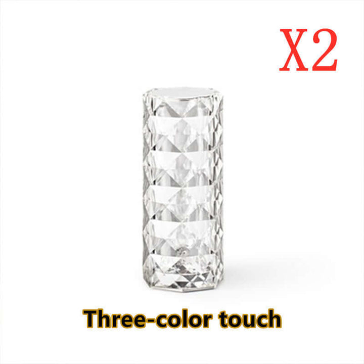 Nordic Crystal Lamp USB Table Lamps Bedroom Touch Dimming Atmosphere Diamond Night Light Rose Projector Lamp Decor | Kalsten