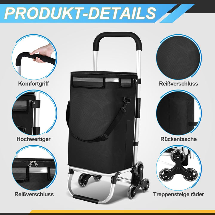 Shopping trolley shopping roller foldable 40L | Kalsten