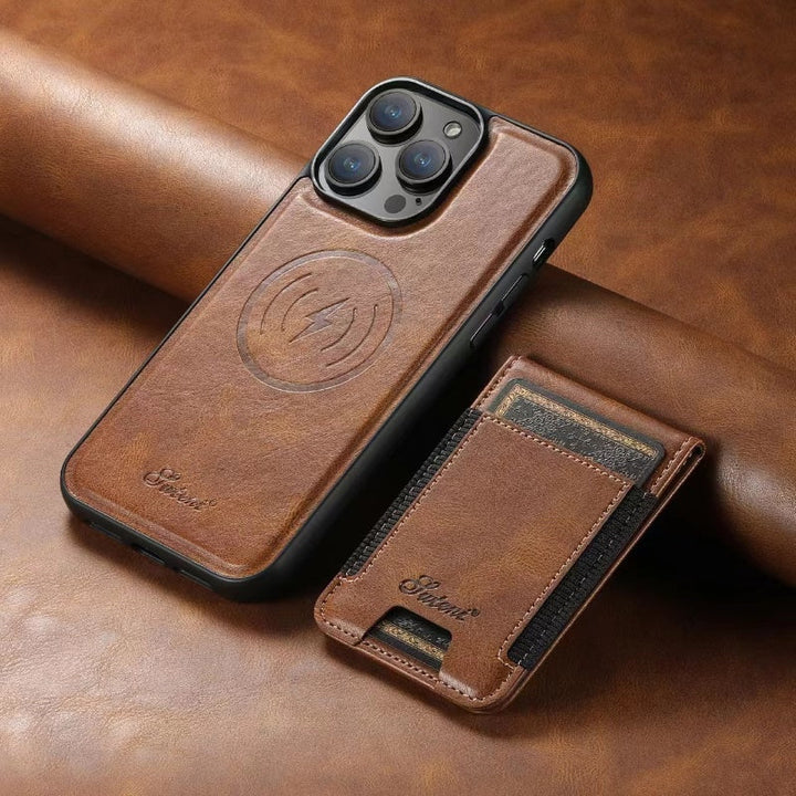 LuxCase Leather Phone Case with Card Slot and Stand – Suitable for iPhone | Kalsten