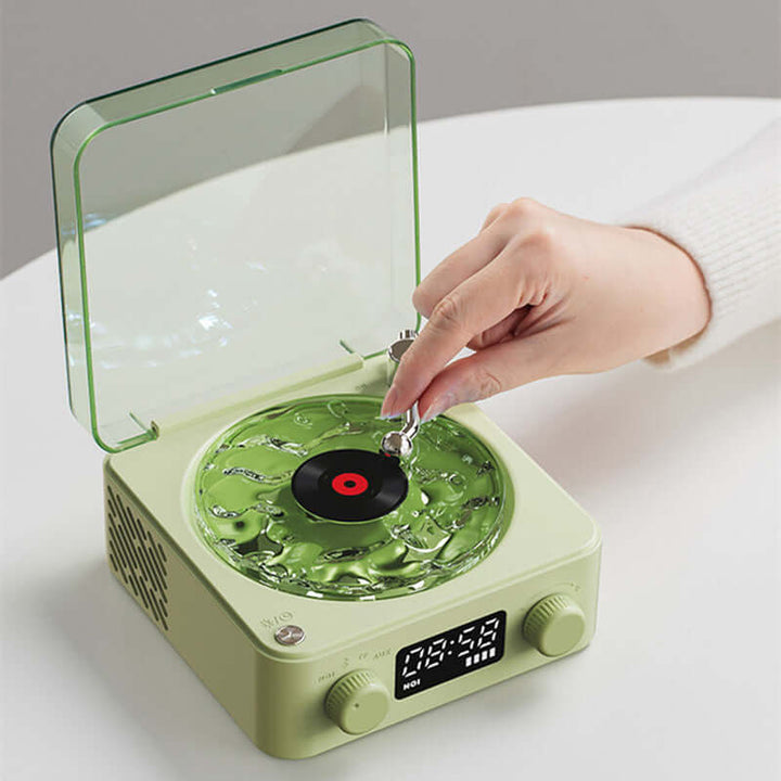 Retro Turntable Speaker Wireless Bluetooth 5.0 Vinyl Record Player Stereo Sound With White Noise RGB Projection Lamp Effect | Kalsten
