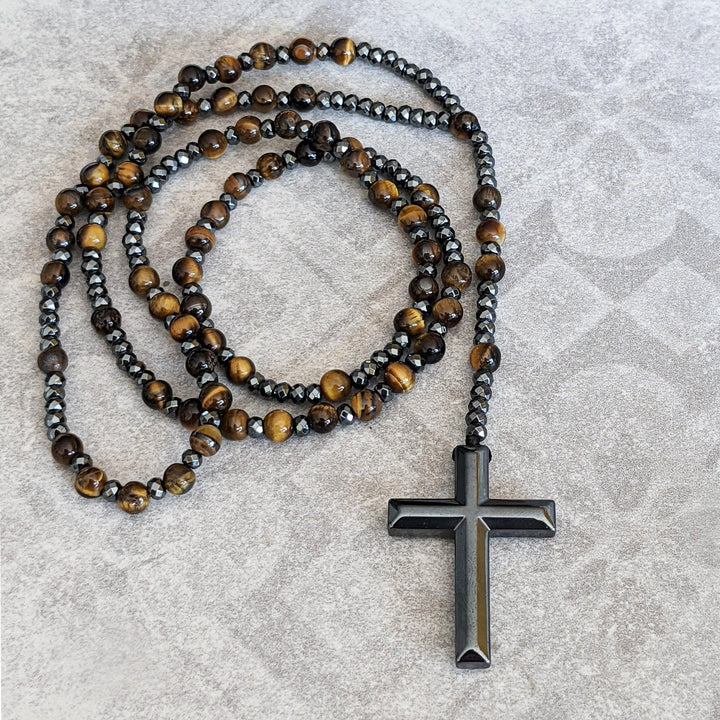Kalsten | Orion Spiritual Necklace with Tiger Eye & Lapis Lazuli – Men's Rosary