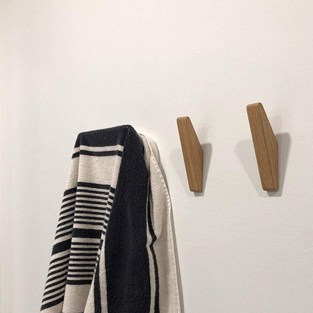 Kalsten | Wooden Wall Hooks Set Nordhaak – 6 Minimalistic Coat Hooks made of Solid Wood