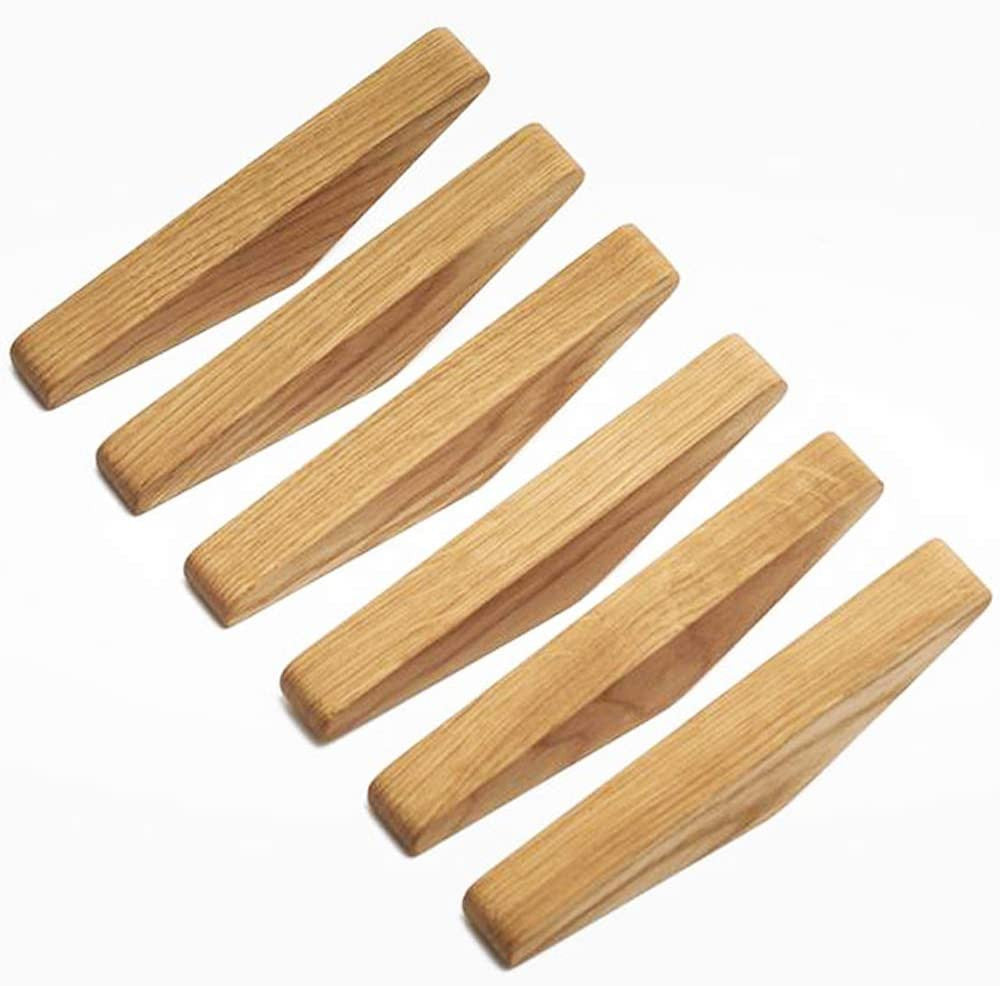 Kalsten | Wooden Wall Hooks Set Nordhaak – 6 Minimalistic Coat Hooks made of Solid Wood