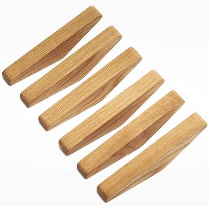 Kalsten | Wooden Wall Hooks Set Nordhaak – 6 Minimalistic Coat Hooks made of Solid Wood