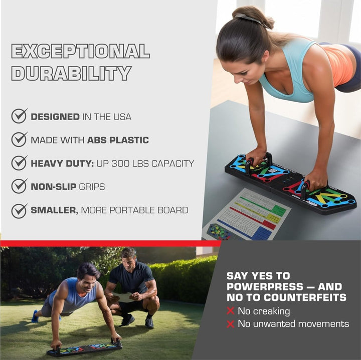 Kalsten | Flexifit Foldable Push-Up Training Board – 30+ Color-Coded Positions – Full Body Strength Workout – Chest, Arms, Shoulders Training