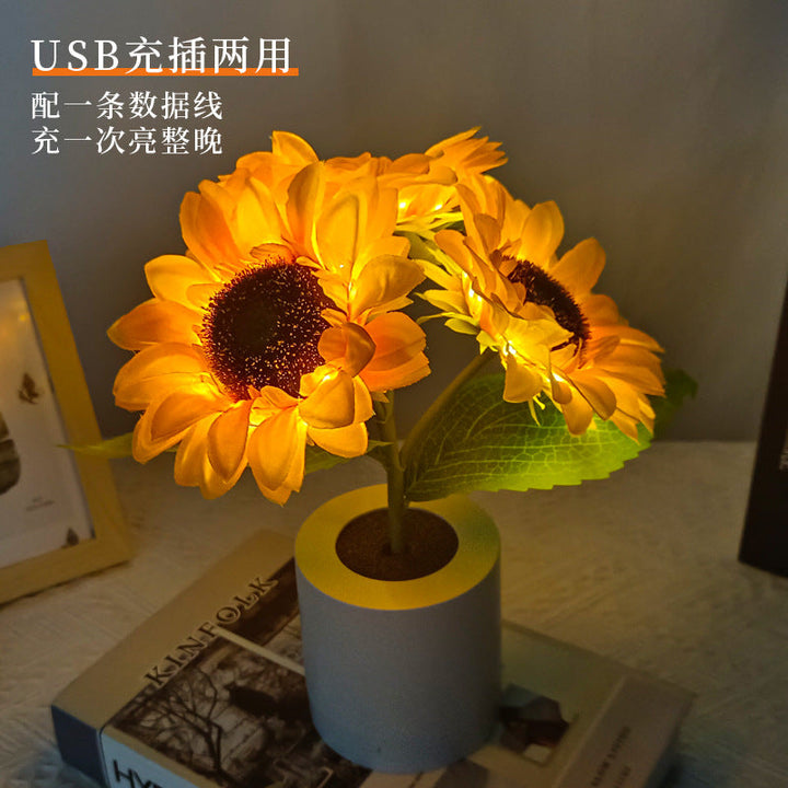 Table Lamp Sunflower LED USB Rechargeable Light | Kalsten