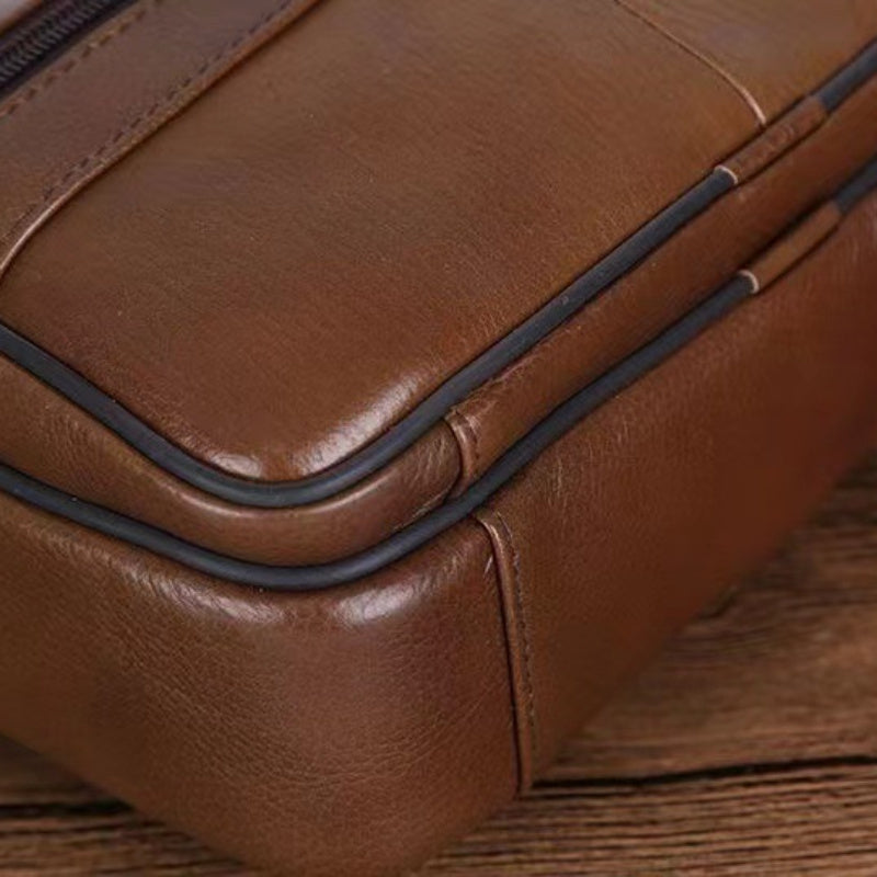 Kalsten | Men’s Leather Shoulder Bag | Genuine Cowhide Crossbody | Adjustable Strap
