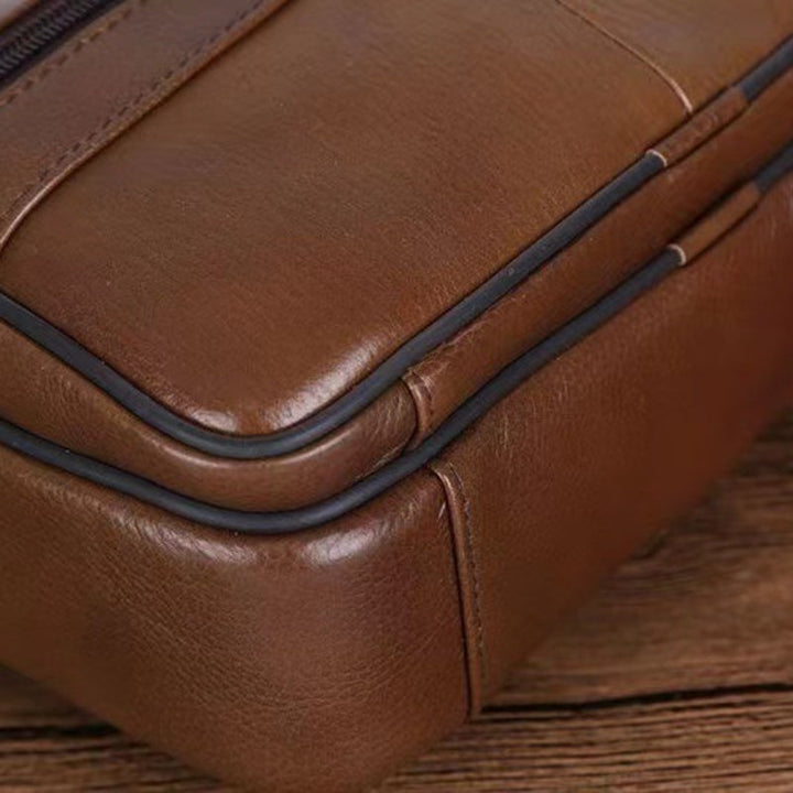 Kalsten | Men’s Leather Shoulder Bag | Genuine Cowhide Crossbody | Adjustable Strap