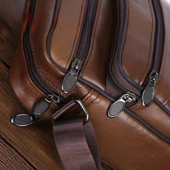 Kalsten | Leather Men’s Shoulder Bag – Spacious Cowhide Bag with Adjustable Strap