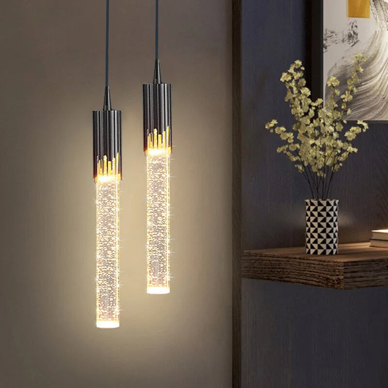 Kalsten | Glass Pendant Lamp in Cylindrical Shape - Lustreau