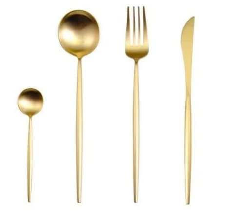 Golden & Silver 24-Piece Cutlery Set for Luxury Dining Kalsten