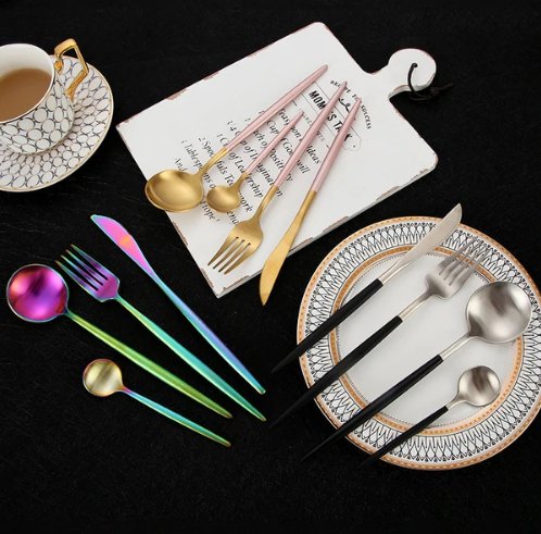 Golden & Silver 24-Piece Cutlery Set for Luxury Dining Kalsten